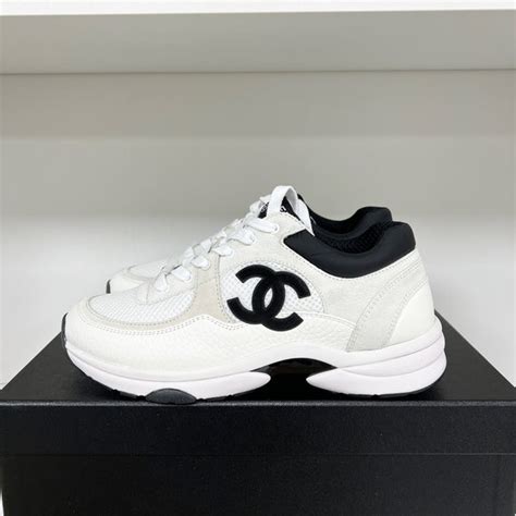 scarpe chanel 43|Chanel black and white sneakers.